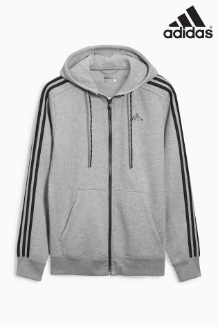 adidas 3 Stripe Essential Zip Through Hoody